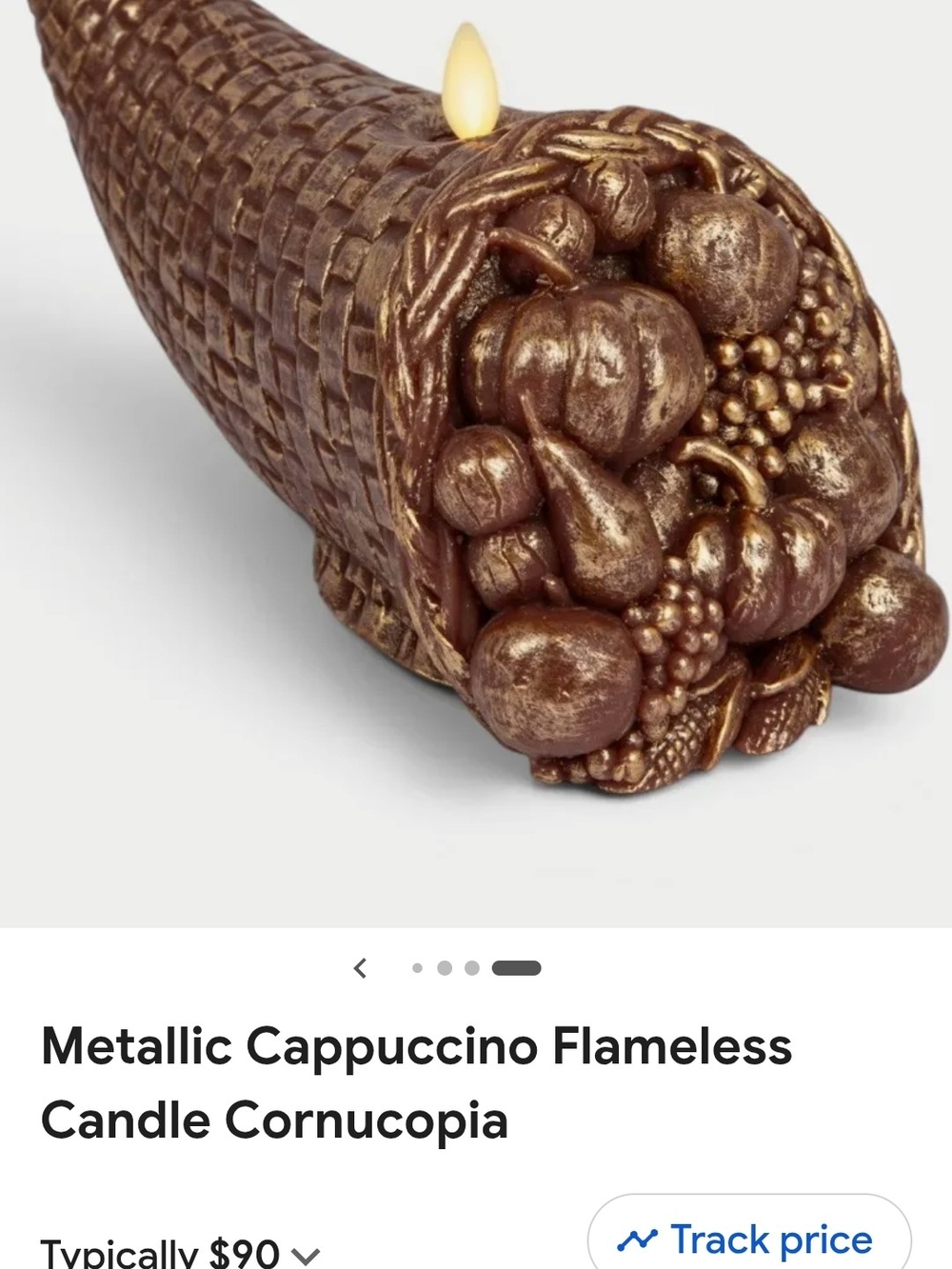 Metallic Cappuccino Flameless Candle Cornucopia - Cappuccino